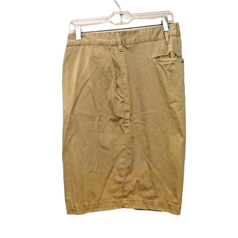Claiborne Khaki Shorts 50 Tan Beige Inseam 9.5 Flat Front 100% Cotton